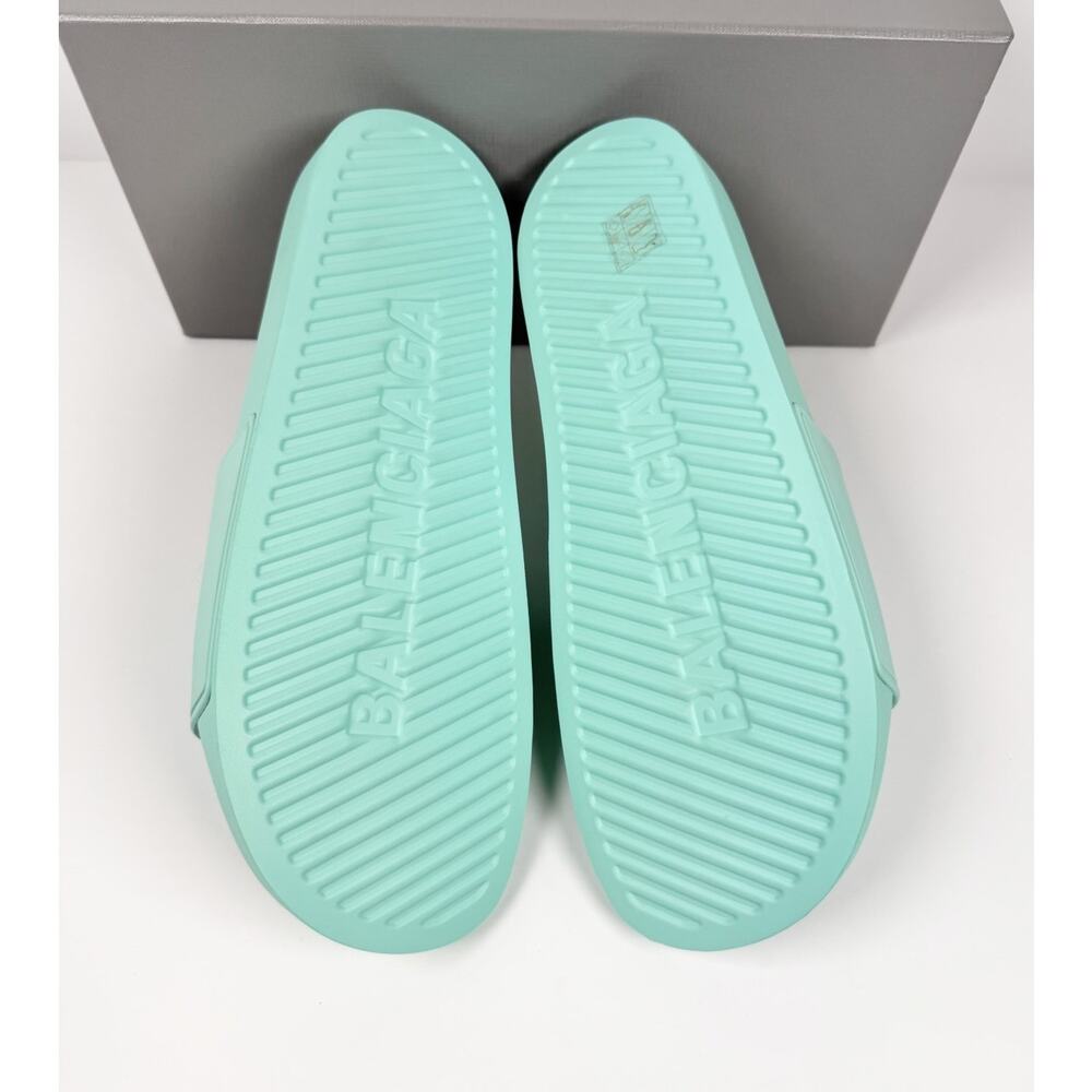 Size 11 - Balenciaga Mint Rubber Pool Sandals NEW! - Picture 6 of 9